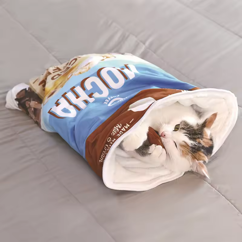 Cat Tunnel Bag Crinkle Cat Sack Pet Play Tunnel Toy Funny Pet Foldable Interactive squeaky toy Cat Drill Bag Warm Comfortable